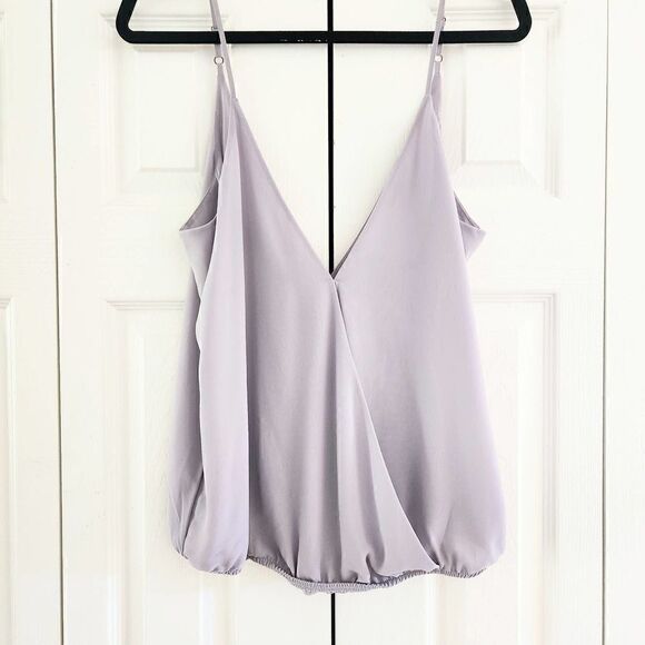 Forever21 Light Grey Surplice Strappy V Neck Top, Large - Picture 1 of 3